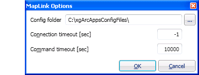 The MapLink Options dialogue