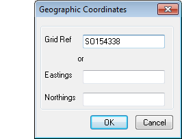 Geographic Coordinates dialogue box