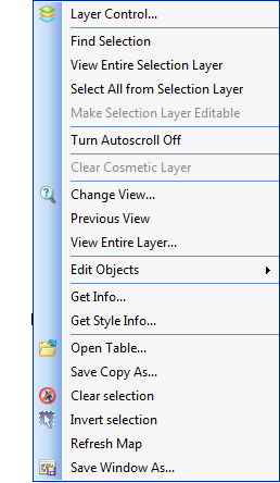 MapLink right click menu